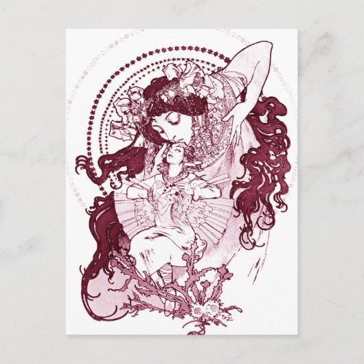 Alphonose Mucha Art Briefkaart (Voorkant)