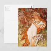 Alphons Mucha - Het vier seizoen - de lente Briefkaart (Voorkant / Achterkant)