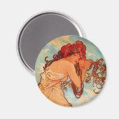 Alphons Mucha Summer Magneet (Voorkant / Achterkant)