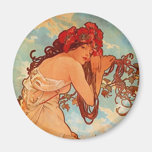 Alphons Mucha Summer Magneet (Voorkant)