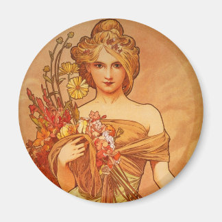 Alphonse (Alfons) Mucha Bouquet Magneet