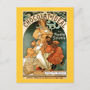 Alphonse (Alfons) Mucha Chocolat Ideal Briefkaart