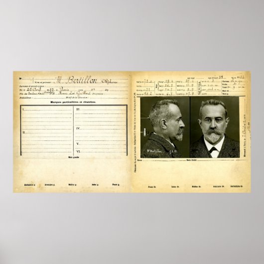 Alphonse Bertillon (1893) Poster (Voorkant)