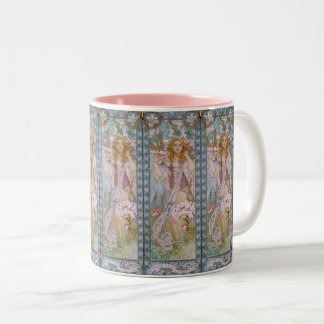 Alphonse Maria Mucha – Jugendstil Art nouveau Tweekleurige Koffiemok