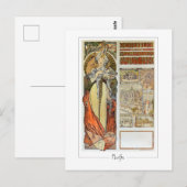 Alphonse Mucha #128 - Carte postale d'art fin (Devant / Derrière)