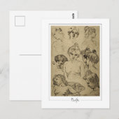 Alphonse Mucha #15 - Carte postale d'art fin (Devant / Derrière)