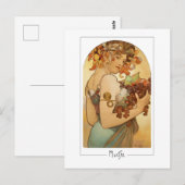 Alphonse Mucha #220 - Carte postale d'art fin (Devant / Derrière)