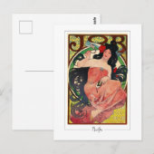 Alphonse Mucha #7 - Carte postale d'art fin (Devant / Derrière)