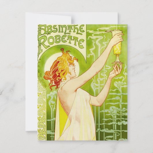 Alphonse Mucha Absinthe Robette Invitations (Devant)