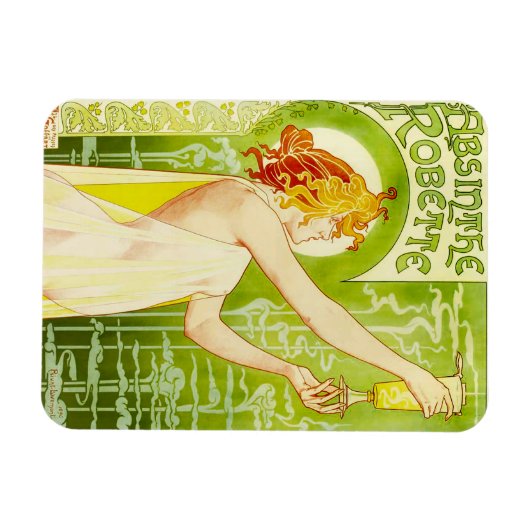 Alphonse Mucha Absinthe Robette Magnet (Horizontal)