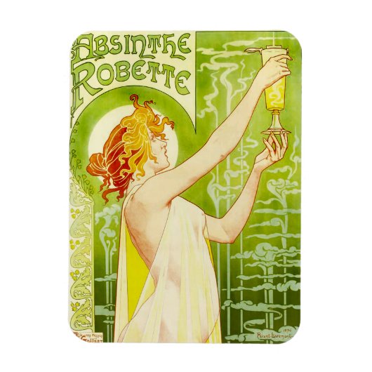 Alphonse Mucha Absinthe Robette Magnet (Vertical)