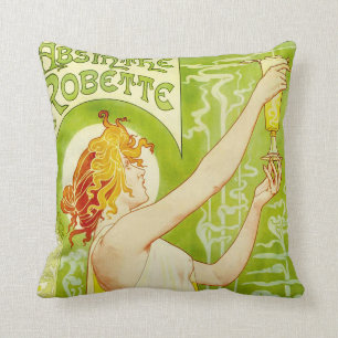 Alphonse Mucha Absinthe Robette Pillow Kussen