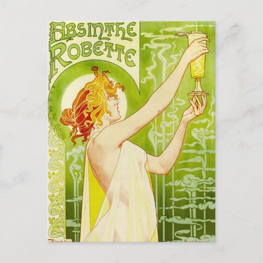 Alphonse Mucha Absinthe Robette Postcard Briefkaart (Voorkant)