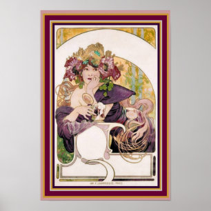 Alphonse Mucha ad Poster - Chocolat Ideaal 13 x 19