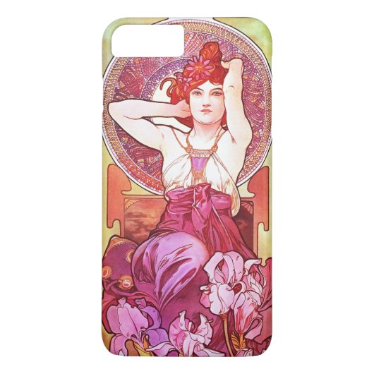 Alphonse Mucha Amethyst Floral Art Nouveau Case-Mate iPhone Case (Achterkant)