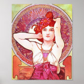 Alphonse Mucha Amethyst Floral  Art Nouveau Poster (Voorkant)