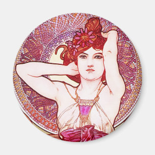 Alphonse Mucha Amethyst Magnet Magneet