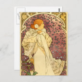 Alphonse Mucha Art Deco Briefkaart (Voorkant / Achterkant)