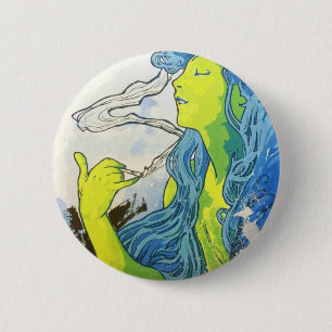 Alphonse Mucha Art Deco Ronde Button 5,7 Cm