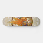 Alphonse Mucha Art Deco Skateboard (Horizontaal)