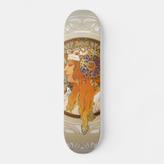 Alphonse Mucha Art Deco Skateboard (Voorkant)
