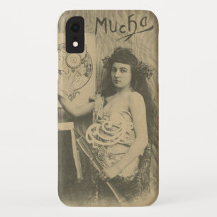 Alphonse mucha art nouveau art model foto iPhone XR hoesje