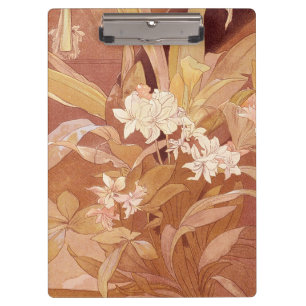 Alphonse Mucha Art Nouveau bloemdetail Klembord