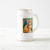 Alphonse Mucha Art Nouveau Cat Bierpul (Voorkant rechts)