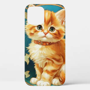Alphonse Mucha Art Nouveau Cat iPhone 12 Hoesje