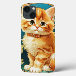 Alphonse Mucha Art Nouveau Cat iPhone 13 Hoesje