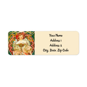 Alphonse Mucha Art Nouveau Daydrodroom Etiket