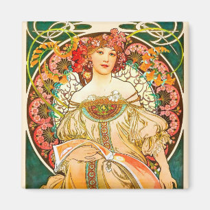Alphonse Mucha Art Nouveau Daydrodroom Magneet