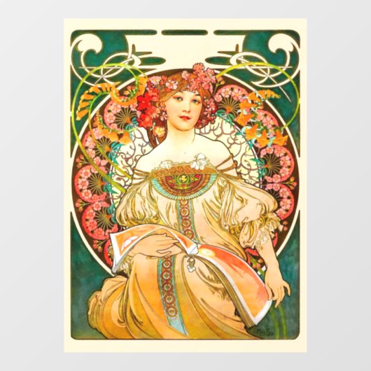 Alphonse Mucha Art Nouveau Daydrodroom Raamsticker (Vel)