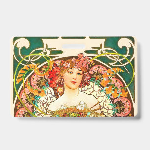 Alphonse Mucha Art Nouveau Droombeeld Badge