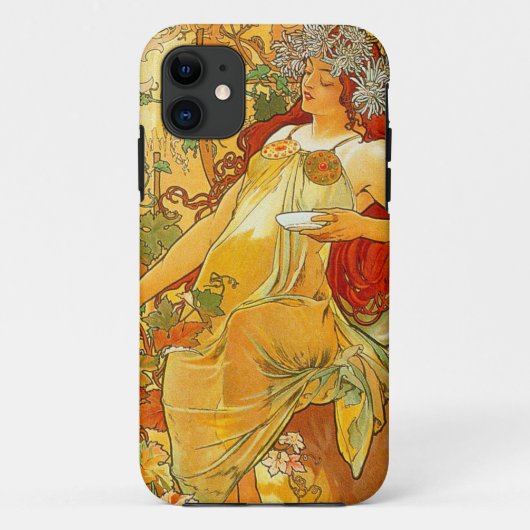 Alphonse Mucha Art Nouveau Herfst Case-Mate iPhone Case (Achterkant)