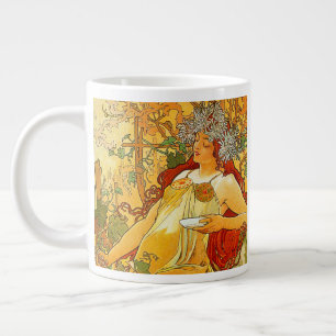 Alphonse Mucha Art Nouveau Herfst Extra Grote Beker