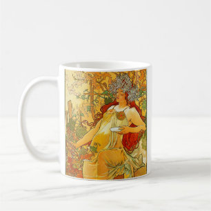 Alphonse Mucha Art Nouveau Herfst Koffiemok
