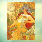 Alphonse Mucha Art Nouveau Herfst Raamsticker (Vel 3)