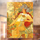 Alphonse Mucha Art Nouveau Herfst Raamsticker (Vel 2)