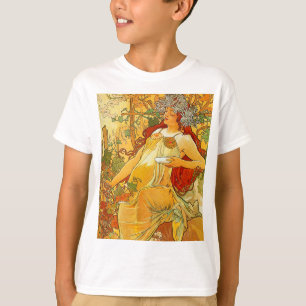 Alphonse Mucha Art Nouveau Herfst T-shirt