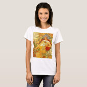 Alphonse Mucha Art Nouveau Herfst T-shirt (Voorkant volledig)