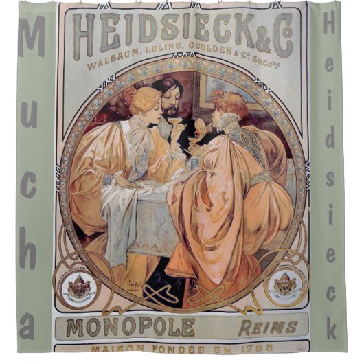 Alphonse Mucha, art, nouveau, , hidesieck, post Douchegordijn (Voorkant)