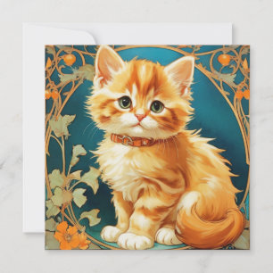 Alphonse Mucha Art Nouveau Kat Kaart