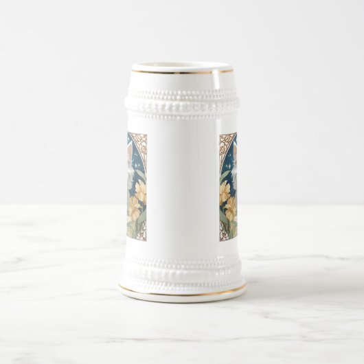 Alphonse Mucha Art Nouveau Kitten Bierpul (Center)