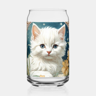 Alphonse Mucha Art Nouveau Kitten Blikvorm Glas