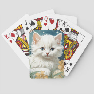 Alphonse Mucha Art Nouveau Kitten Pokerkaarten