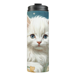 Alphonse Mucha Art Nouveau Kitten Thermosbeker