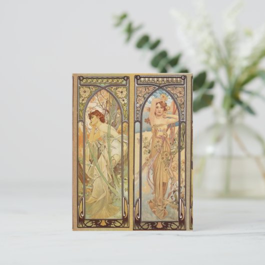 Alphonse Mucha - Art Nouveau Master Briefkaart (Staand voorkant)