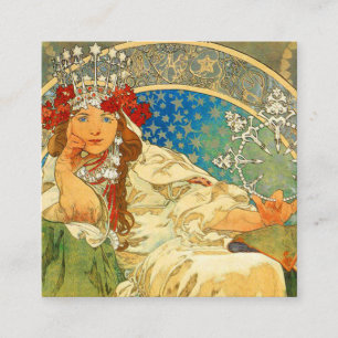 Alphonse Mucha Art Nouveau Princess Hyacinth Informatiekaartje