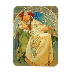 Alphonse Mucha Art Nouveau Princess Hyacinth Magneet